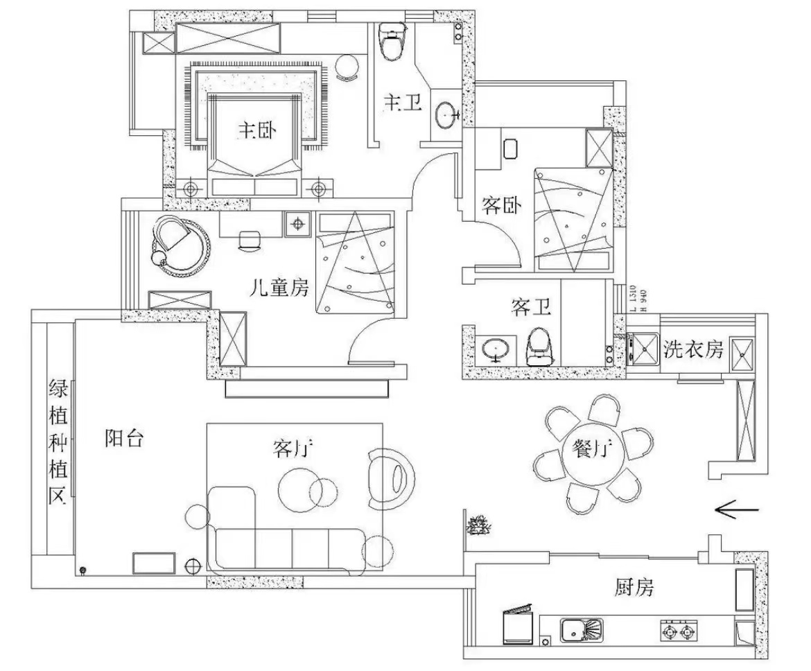 120平 北欧学区房