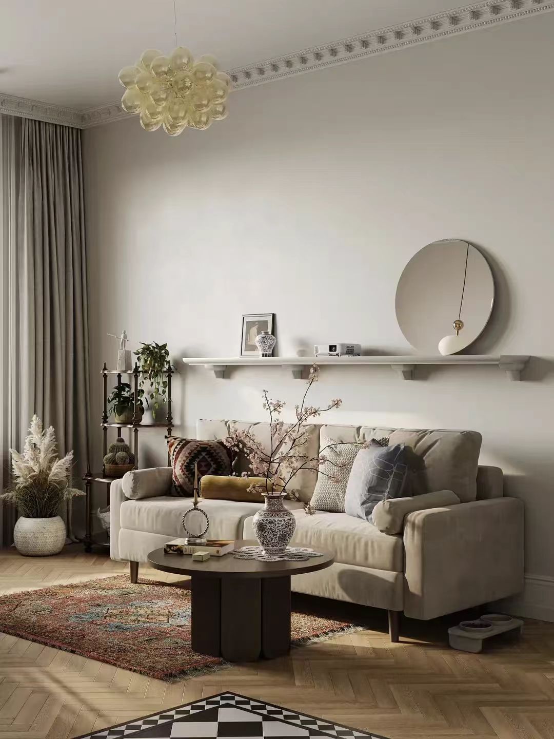 48㎡，超吸睛的混搭小家